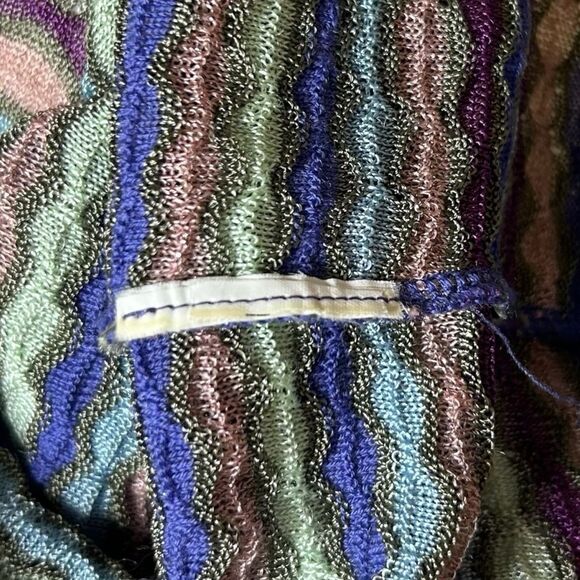 M Missoni Knit Multicolor Golden Thread Stripe Shift Sweater Dress Size Medium‎ - Picture 6 of 7
